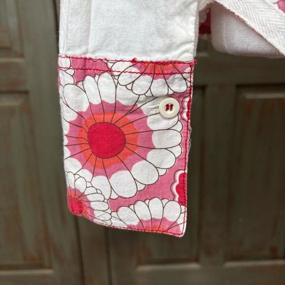 7 Diamonds Button Up Shirt Red White Meduim - Picture 9 of 15